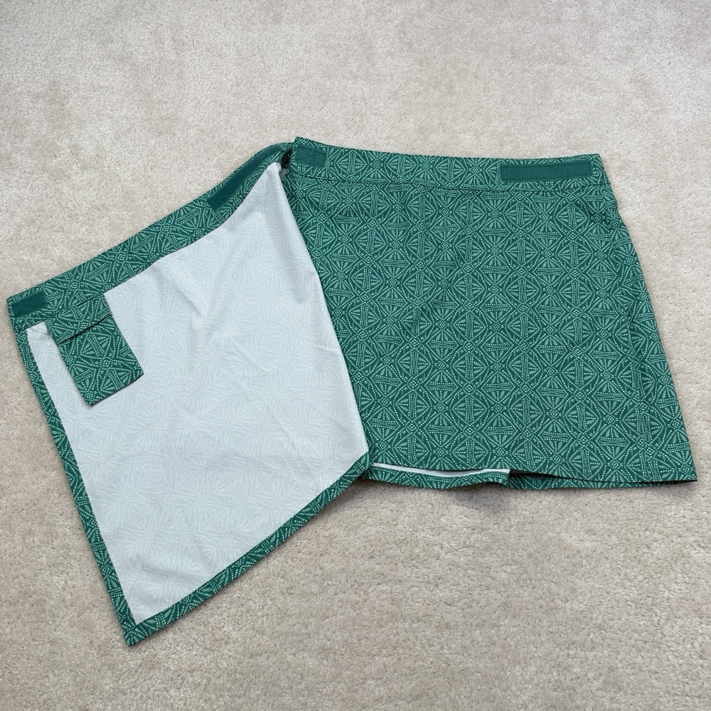 RipSkirt Hawaii Skirt Womens Medium Green Batik Print Wrap Length 1 - Picture 4 of 7